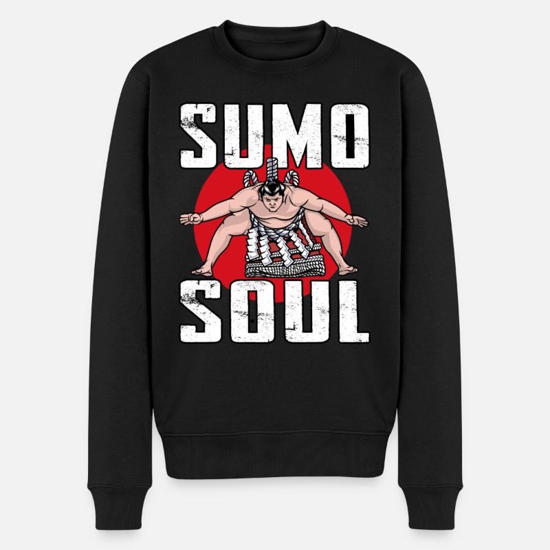 Sumo-Seele - Männer Premium Bio Pullover - Schwarz