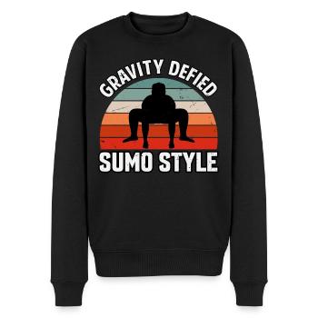 Schwerkraft trotzte dem Sumo-Stil - Männer Premium Bio Pullover - Schwarz - Vorne - Nico (187cm)