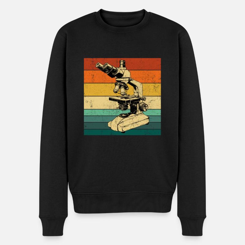 Microscopy Scientist Biologist Microscope - Men's Premium Organic Jumper - black