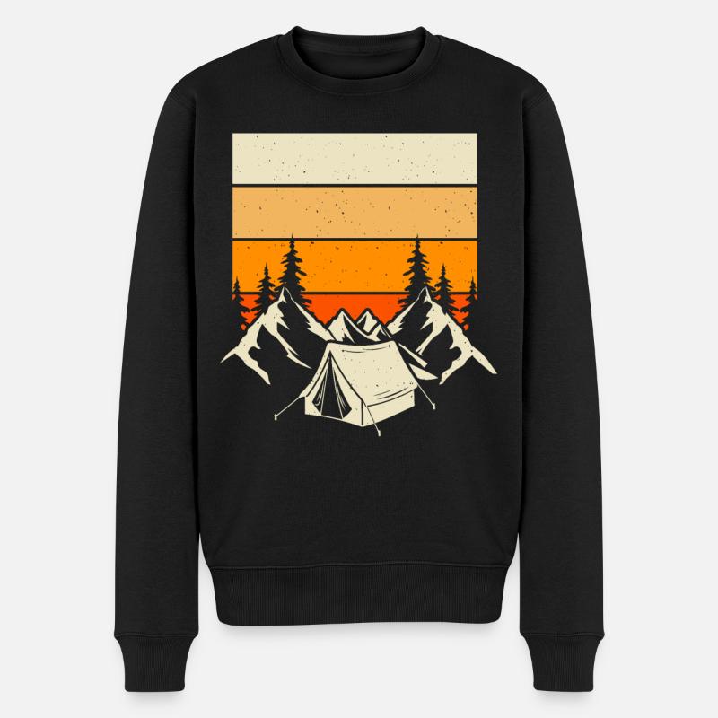 Camping Zelten - Männer Premium Bio Pullover - Schwarz