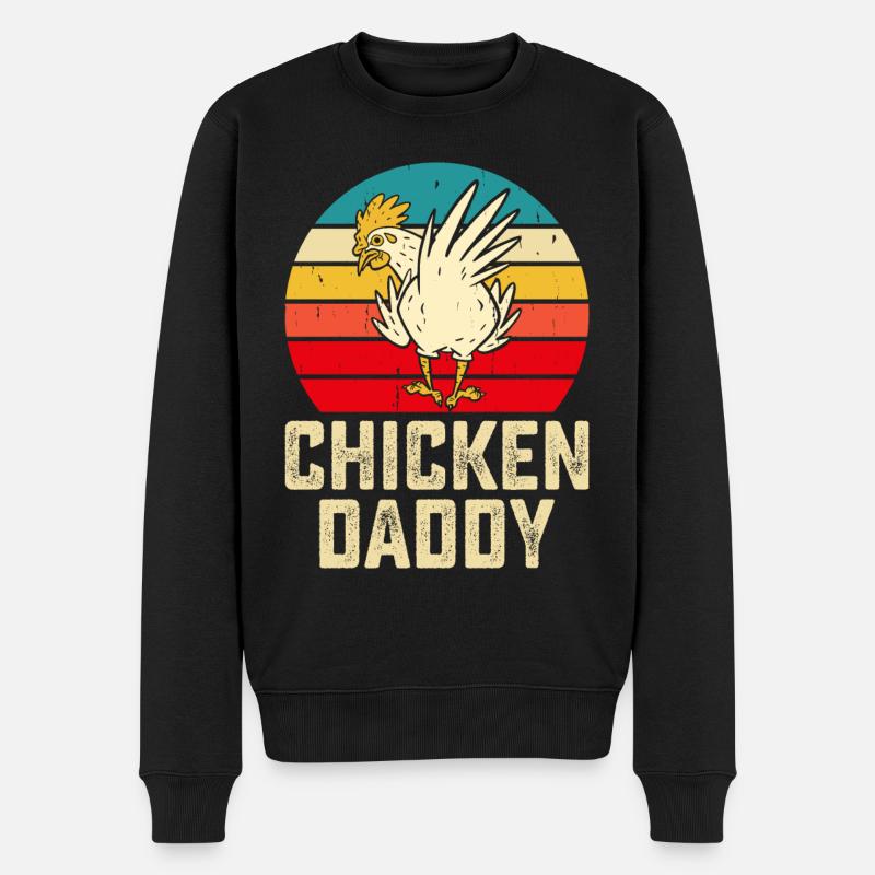 Chicken Daddy - Männer Premium Bio Pullover - Schwarz