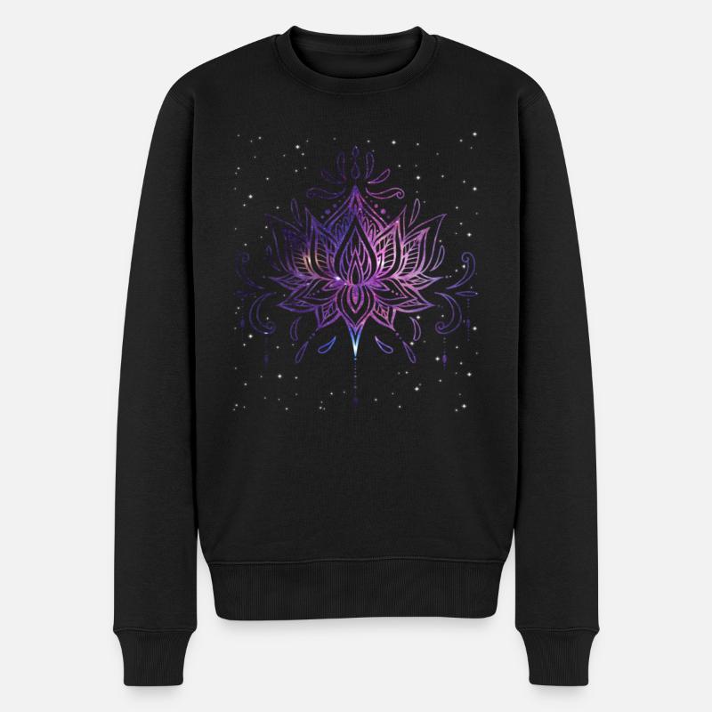 Fleur céleste aux lignes harmonieuses - Pull Premium bio Homme - noir