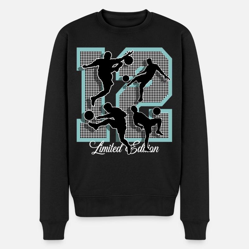 12. Geburtstag Fußball - Männer Premium Bio Pullover - Schwarz