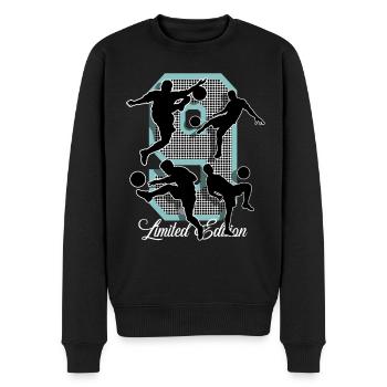 9. Geburtstag Fußball - Männer Premium Bio Pullover - Schwarz - Vorne - Nico (187cm)