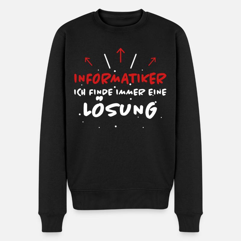 Informatiker Spruch Lustige Programmierer Geschenk - Männer Premium Bio Pullover - Schwarz