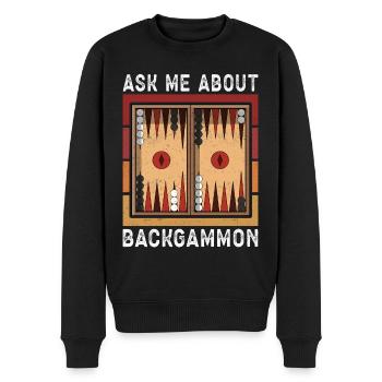 Backgammon Player Backgammon Board Game Gift - Men's Premium Organic Jumper - black - Front - Nico (187cm)