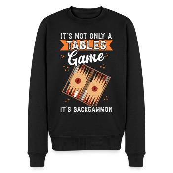 Backgammon Board Game Backgammon Game Gift - Men's Premium Organic Jumper - black - Front - Nico (187cm)