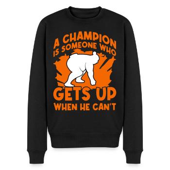 A Champion is someone who gets up when he can't - Men's Premium Organic Jumper - black - Front - Nico (187cm)