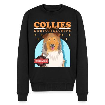 Collie Hund Langhaarcollie Collies Geschenk - Männer Premium Bio Pullover - Schwarz - Vorne - Nico (187cm)