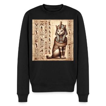Pharaoh Papyrus Scroll Retro Desert - Men's Premium Organic Jumper - black - Front - Nico (187cm)