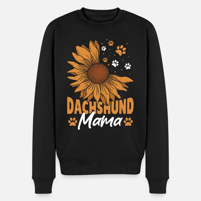 Ich stolpere über meinen Weiner Lustiger Dackel - Männer Premium Bio Pullover - Schwarz