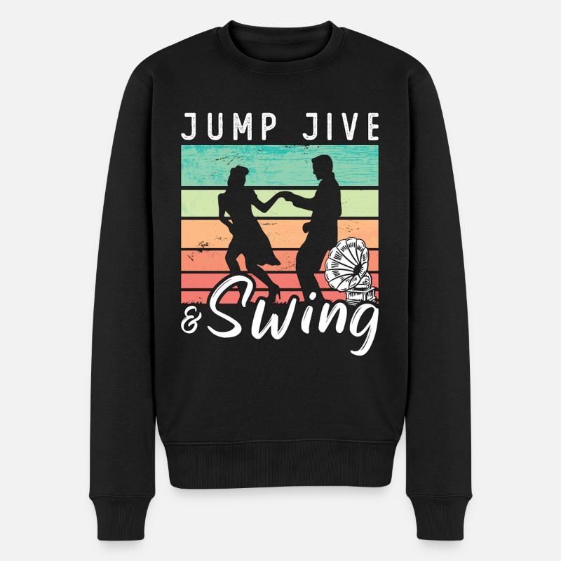 Swing Dance Jump Jive & Retro Dancing Swing Dancer - Männer Premium Bio Pullover - Schwarz