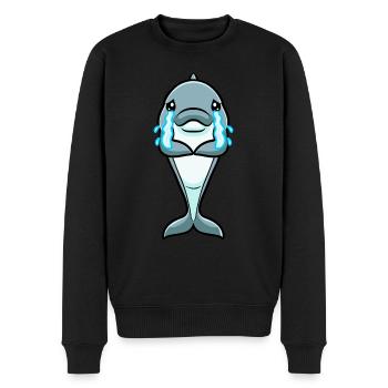 Delfin Emoticon - Männer Premium Bio Pullover - Schwarz - Vorne - Nico (187cm)