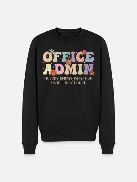 Office Admin Appreciation Motif - Men's Premium Organic Jumper - black