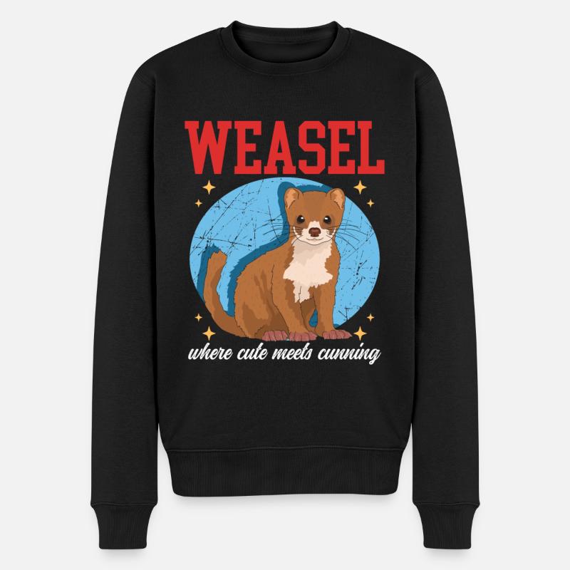 Wiesel Mauswiesel Hermännchen Geschenk - Männer Premium Bio Pullover - Schwarz