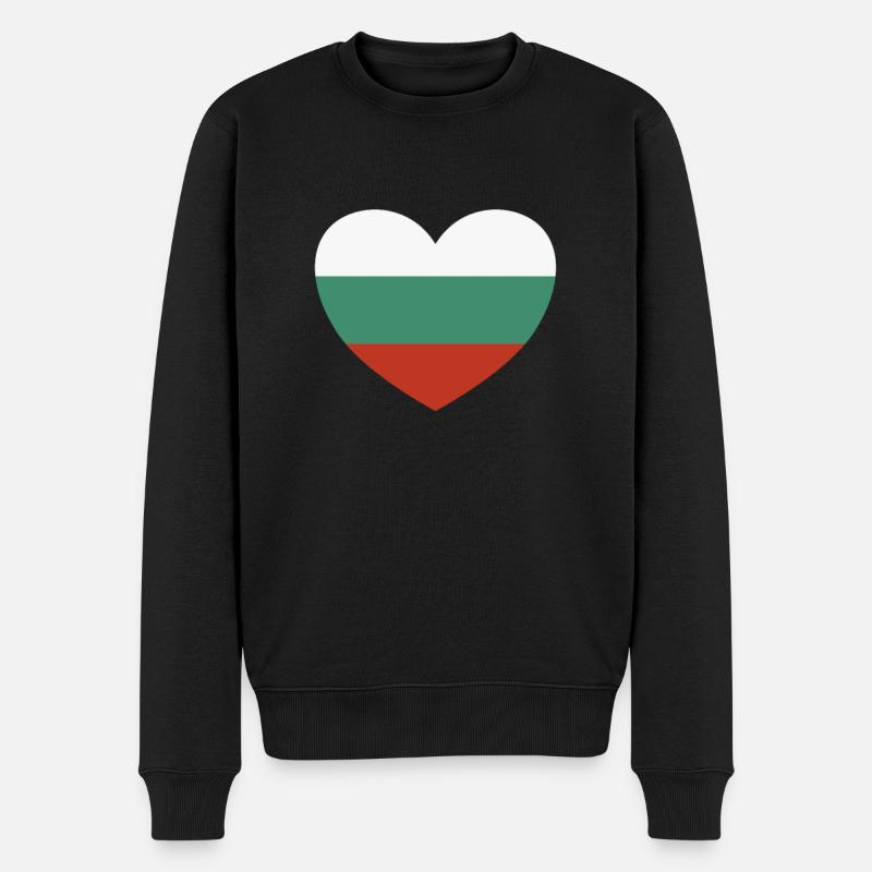 Bulgarien Herz - Männer Premium Bio Pullover - Schwarz