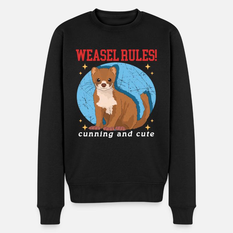 Weasel Mouse Weasel Hermännchen Gift - Men's Premium Organic Jumper - black