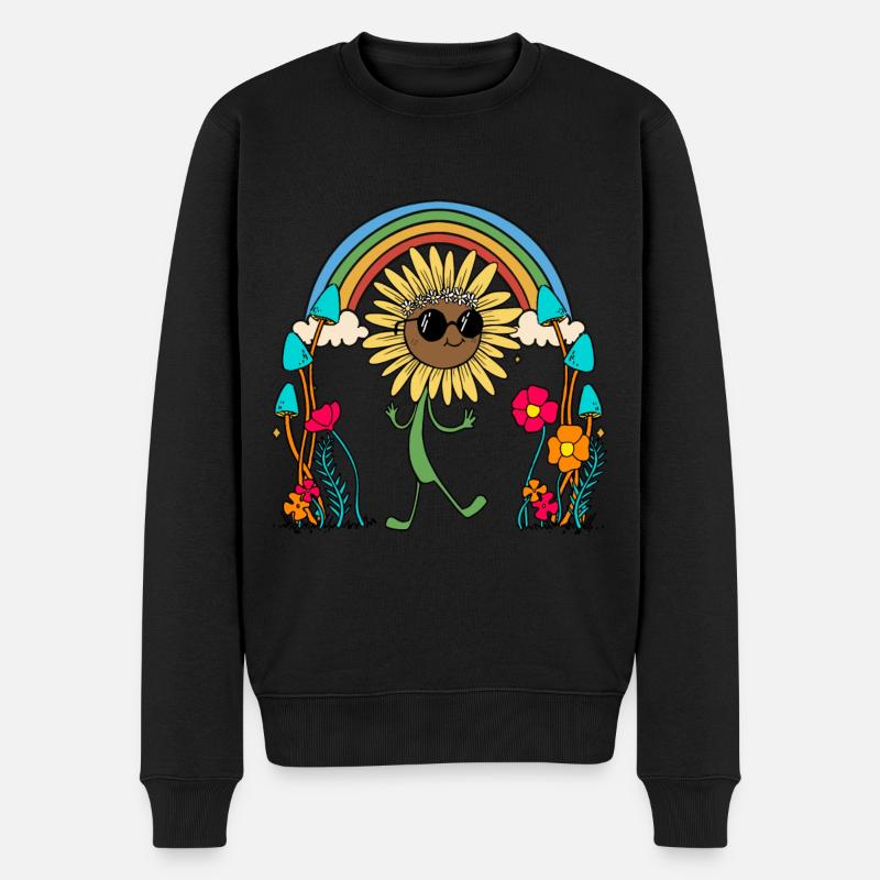 Meme Tournesol Hanche Arc-en-ciel Nature - Pull Premium bio Homme - noir