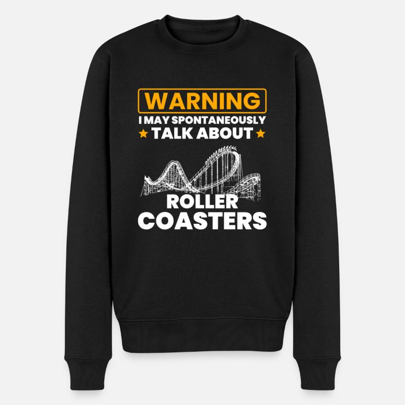 talk spontaneously rollercoasters - Männer Premium Bio Pullover - Schwarz