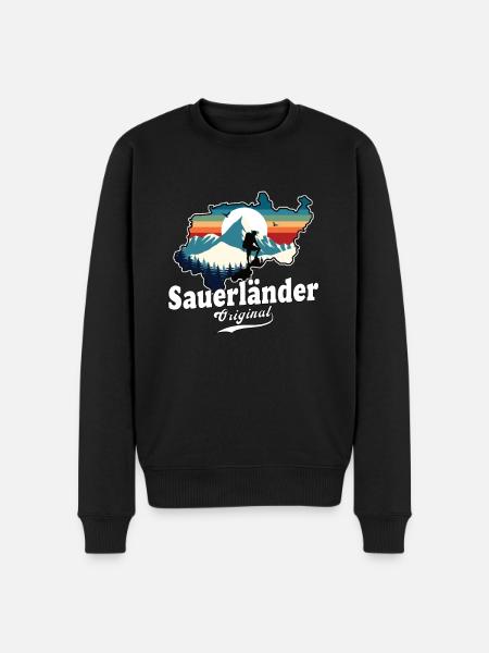 Sauerländer Original Retro Sunset - Men's Premium Organic Jumper - black