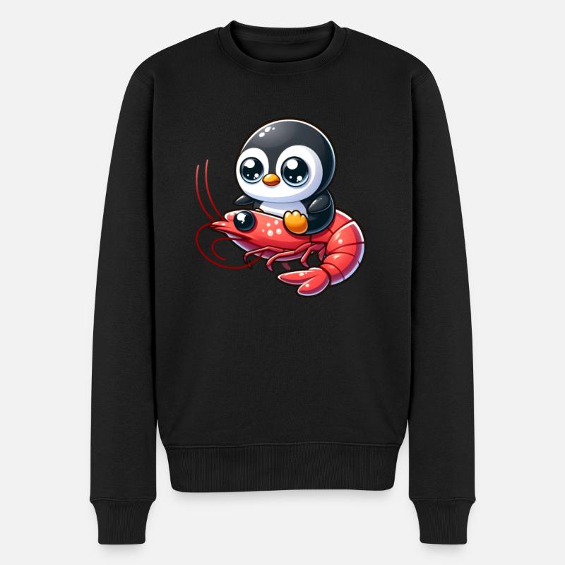 Penguin Rides Crevette - Pull Premium bio Homme - noir