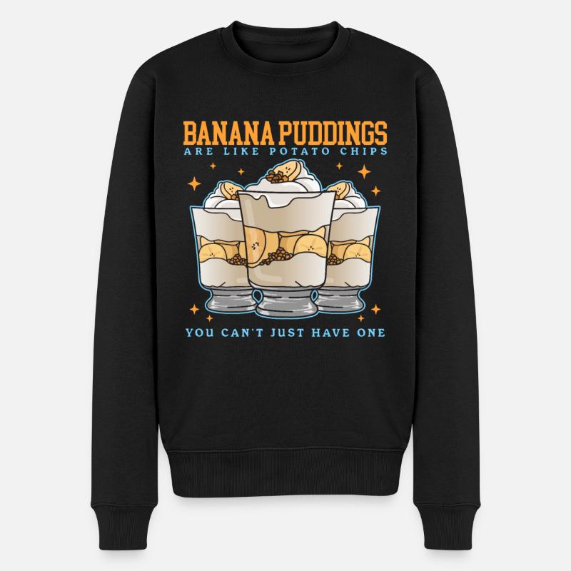 Bananenpudding Bananen Pudding Geschenk - Männer Premium Bio Pullover - Schwarz
