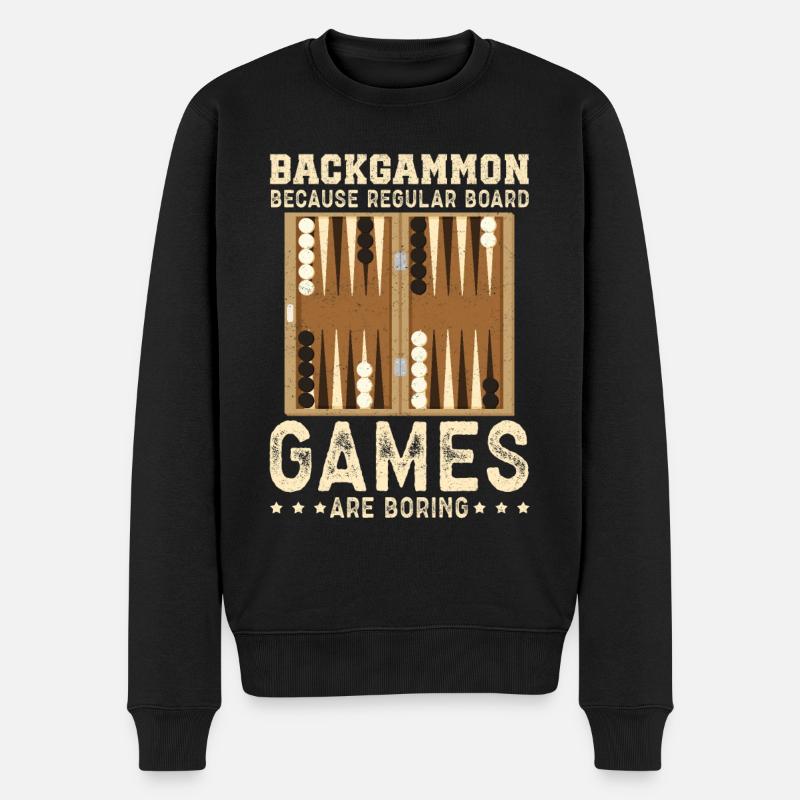Cadeau de jeu de société Backgammon joueur de backgammon - Pull Premium bio Homme - noir