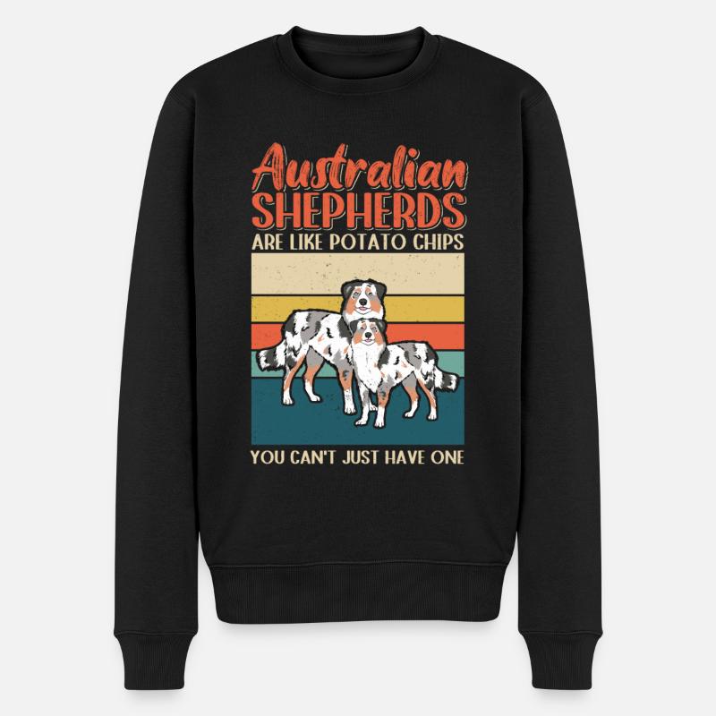 Australian Shepherd Aussie Dogs Gift - Men's Premium Organic Jumper - black