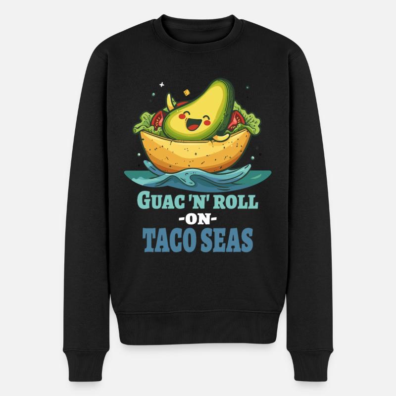 Guac N Roll Auf Taco Meeren - Männer Premium Bio Pullover - Schwarz