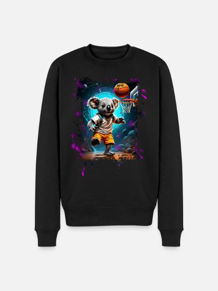 Basketball Koala - Men's Premium Organic Jumper - black