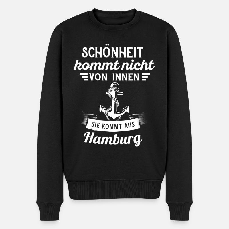 Hamburg Hansestadt Norddeutsch Plattdeutsch - Männer Premium Bio Pullover - Schwarz