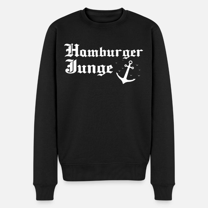 Hamburg Hansestadt Norddeutsch Plattdeutsch - Männer Premium Bio Pullover - Schwarz