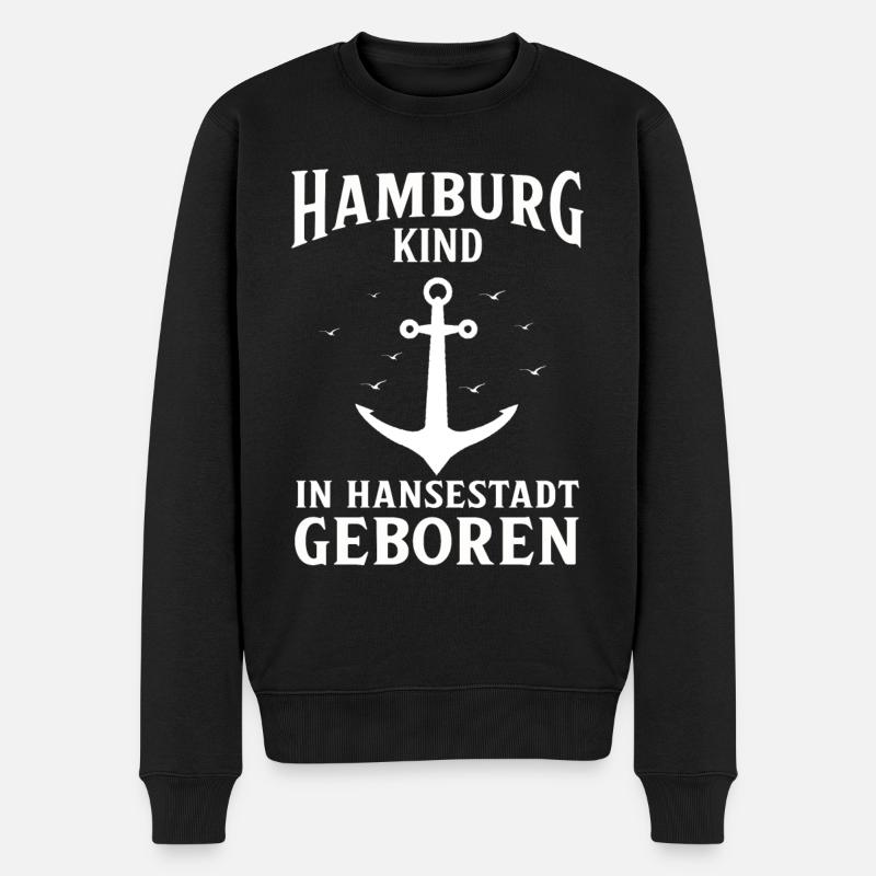Hamburg Hansestadt Norddeutsch Plattdeutsch - Männer Premium Bio Pullover - Schwarz