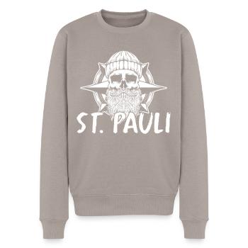 Hamburg Tshirt Geschenk Moin Hamburch Fußball - Männer Premium Bio Pullover - Taupe - Vorne - Nico (187cm)