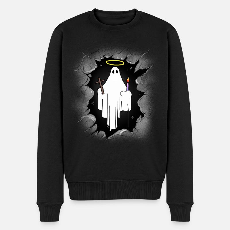 Minuit Saint- Fantôme Halloween Effrayant - Pull Premium bio Homme - noir