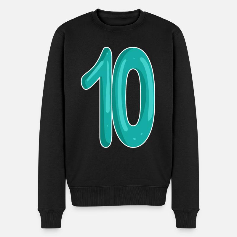 Dix numéros 10 - Pull Premium bio Homme - noir