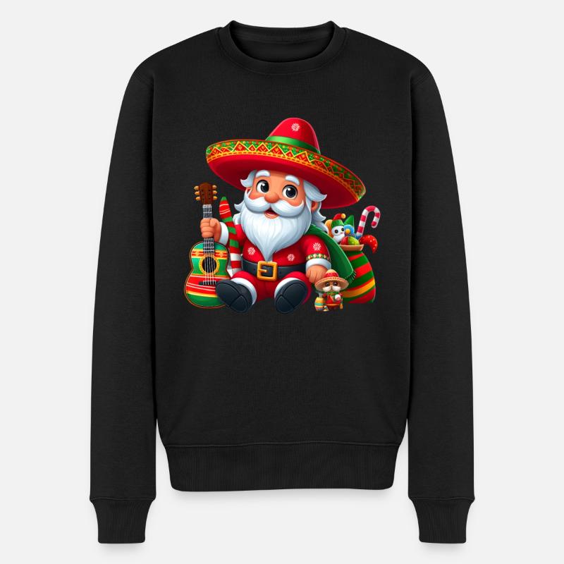Cinco de Mayo Weihnachtsmann - Männer Premium Bio Pullover - Schwarz