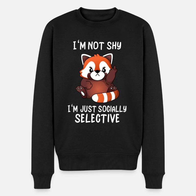 Niedlicher Roter Panda Sozial Selektiv Ironie - Männer Premium Bio Pullover - Schwarz