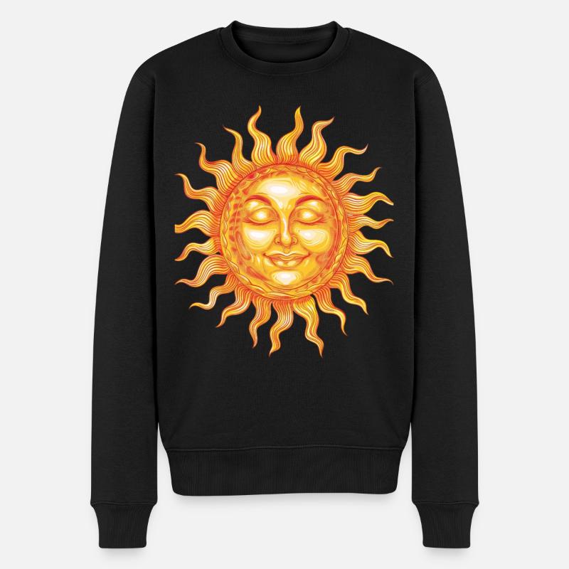 Sonniger Tag Traumhaftes Gesicht - Männer Premium Bio Pullover - Schwarz