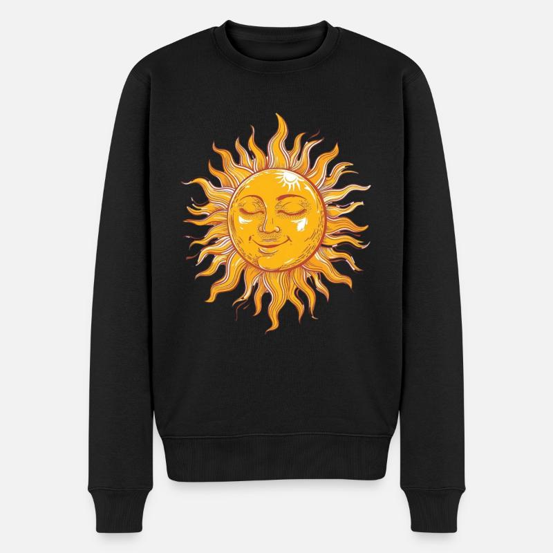 Sonniger Tag Traumhaftes Gesicht - Männer Premium Bio Pullover - Schwarz