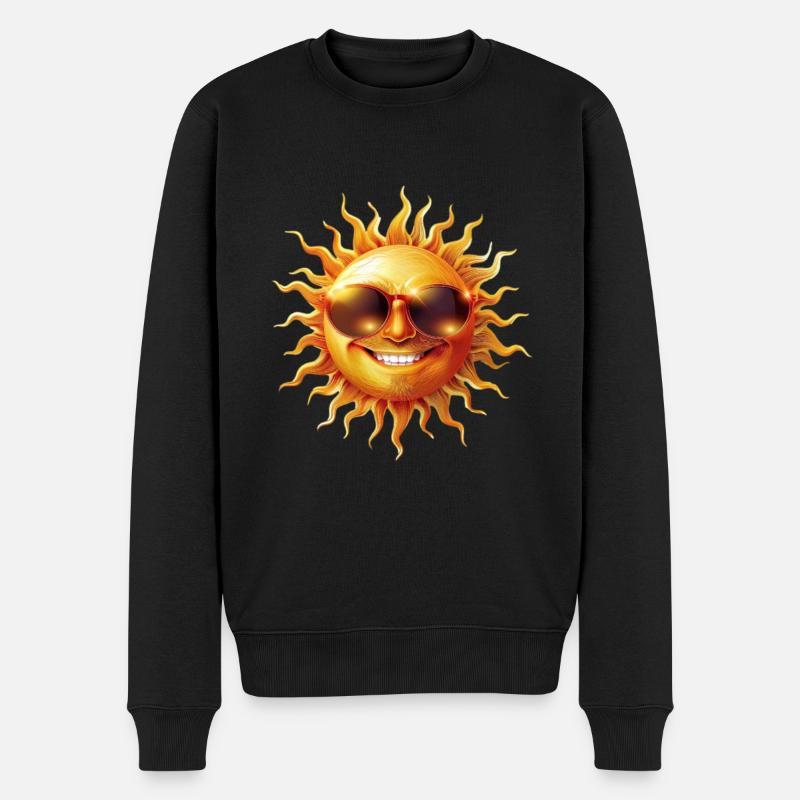 Sonniges Lächeln Mit Coolen Sonnenbrillen - Männer Premium Bio Pullover - Schwarz