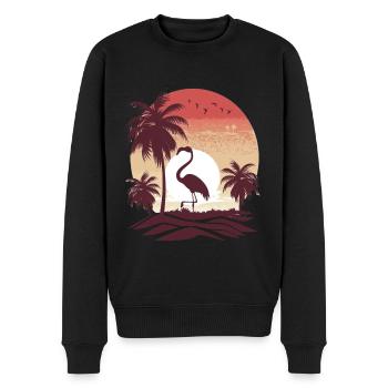 Flamingo Illustration - Männer Premium Bio Pullover - Schwarz - Vorne - Nico (187cm)