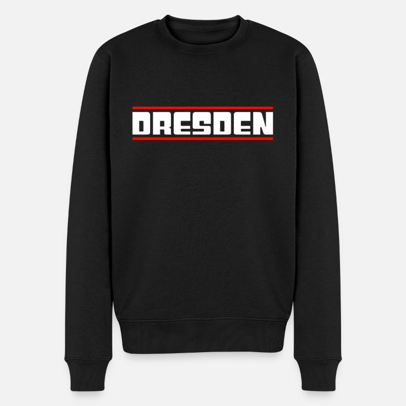 Dresden - Männer Premium Bio Pullover - Schwarz