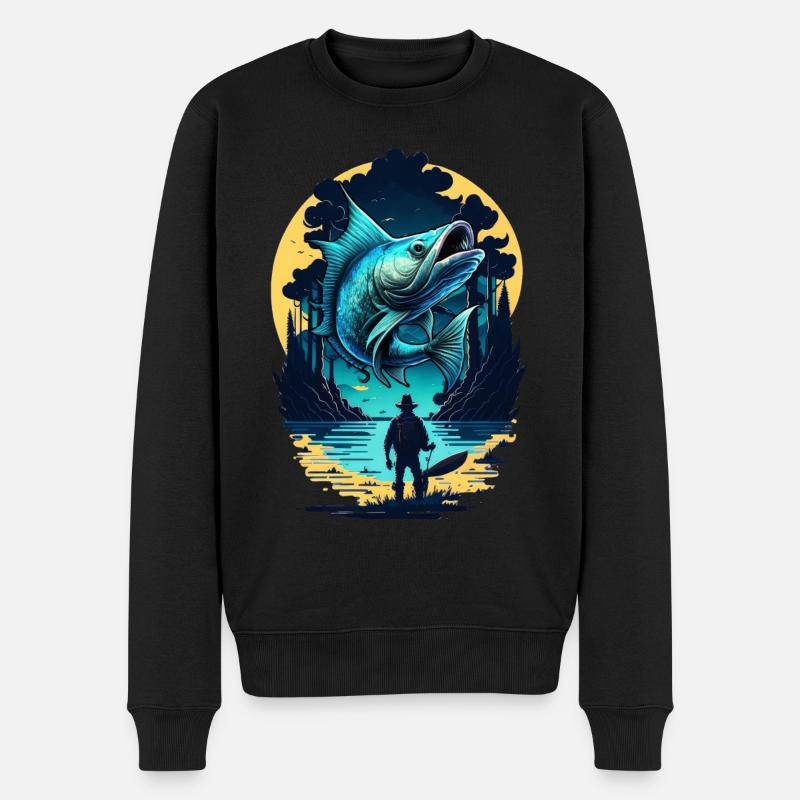 Poisson bar - Pull Premium bio Homme - noir