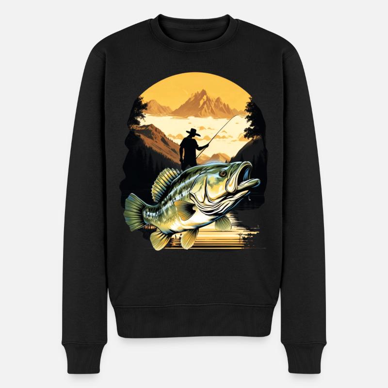 Barschfisch - Männer Premium Bio Pullover - Schwarz