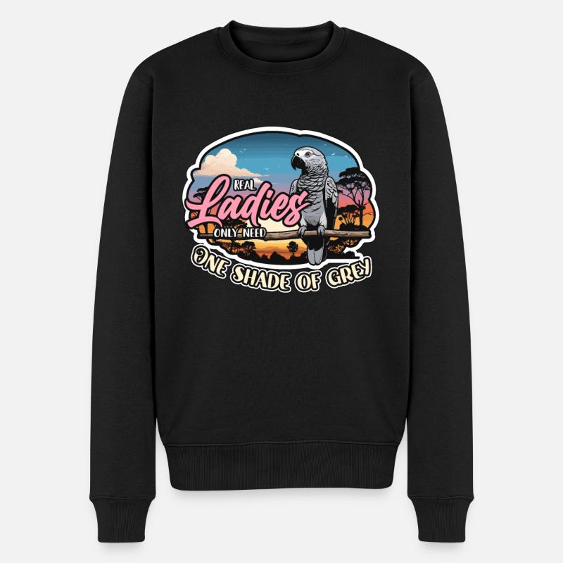 African Grey Real Ladies Only Need Ornithologist - Männer Premium Bio Pullover - Schwarz