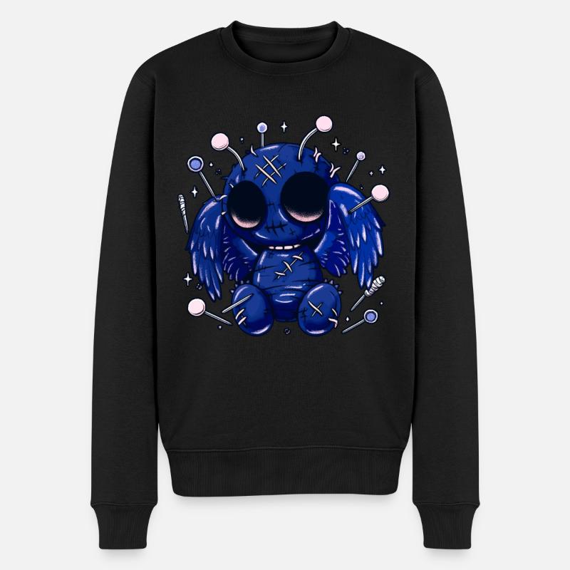 Pastel Goth Cute Mothman - Männer Premium Bio Pullover - Schwarz