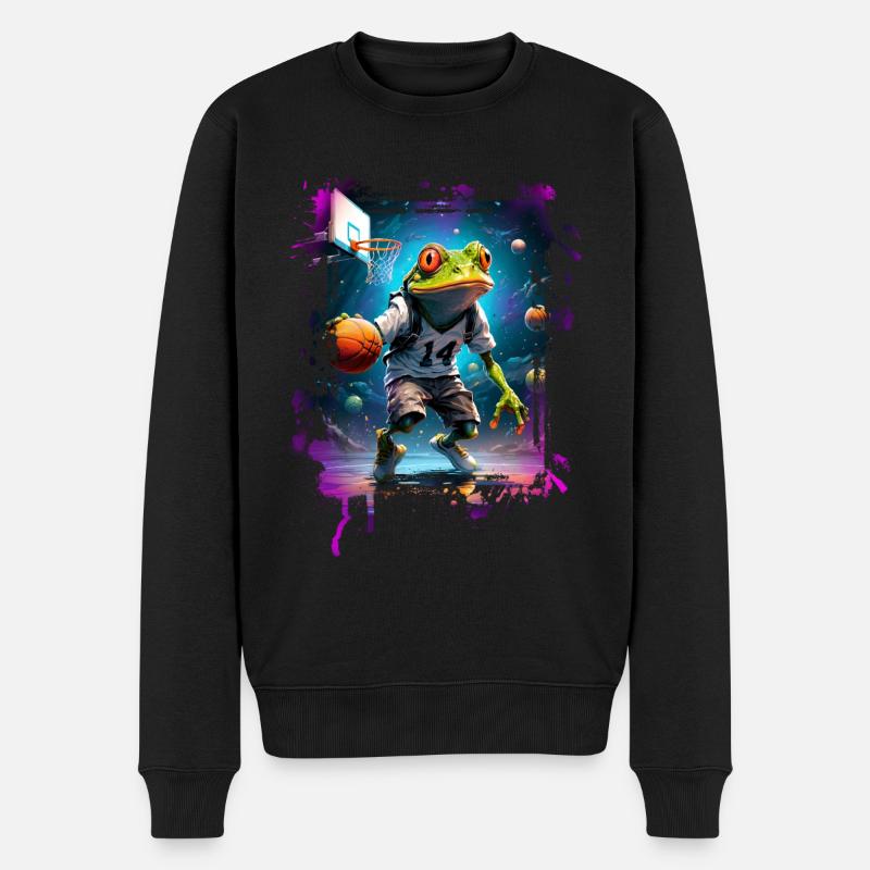 Grenouille de basket-ball - Pull Premium bio Homme - noir