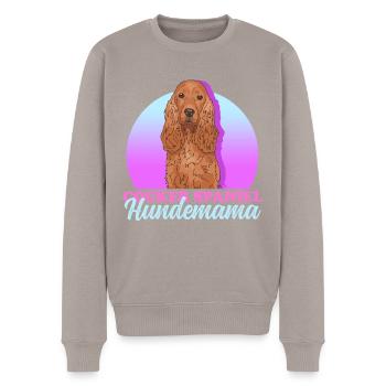 Cocker Spaniel chien maman | Cadeau Cocker Spaniel - Pull Premium bio Homme - taupe - Devant - Nico (187cm)