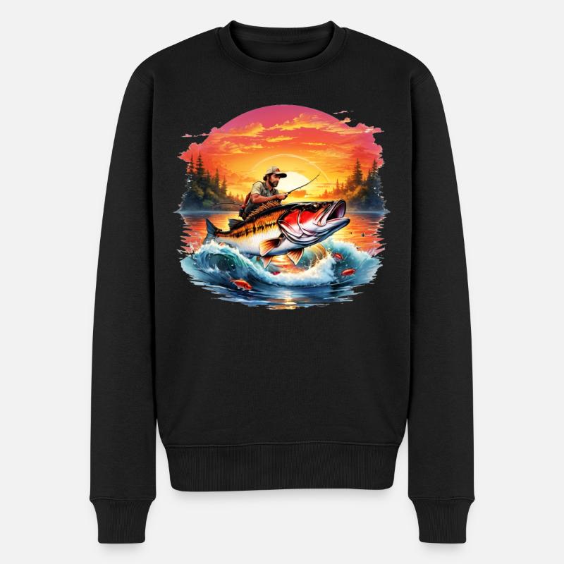 Poisson perche - Pull Premium bio Homme - noir